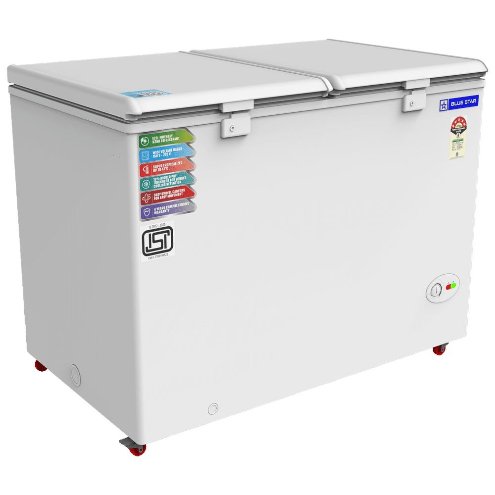 Buy Blue Star 300 Litres 5 Star Double Door Deep Freezer (Stabilizer